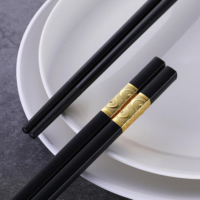 Reusable Alloy Chopsticks 24cm Long Square Head Chinese Noodle Sushi Chopsticks 0