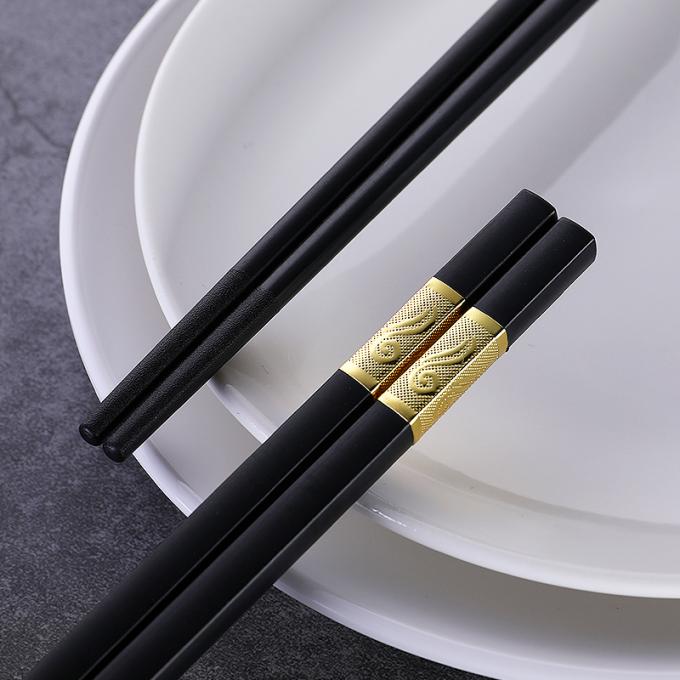 Reusable Alloy Chopsticks 24cm Long Square Head Chinese Noodle Sushi Chopsticks 1