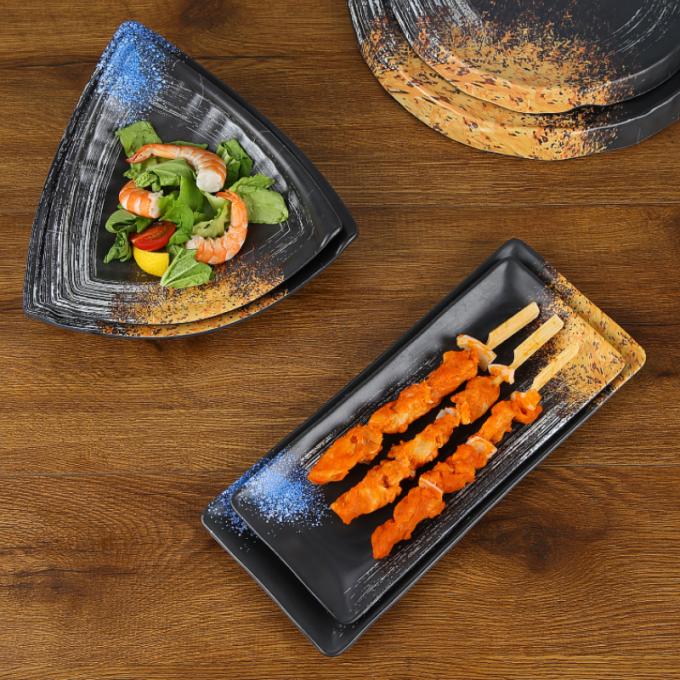 Hot Pot Restaurant Rectangle Melamine Plates For Fish Ball Snack Sushi Meatball Dish 1
