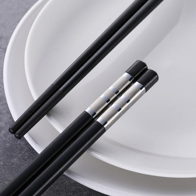 Fiberglass Silver Color Alloy Chopsticks Series Japanese Non Slip Family Use 2