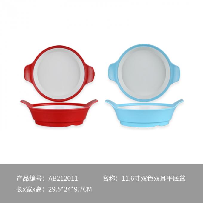 Double Color 100% Melamine Tableware In Restaurant / Canteen 0