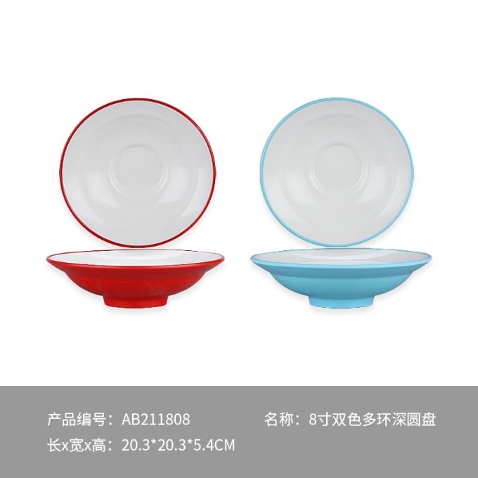 Double Color 100% Melamine Tableware In Restaurant / Canteen 1