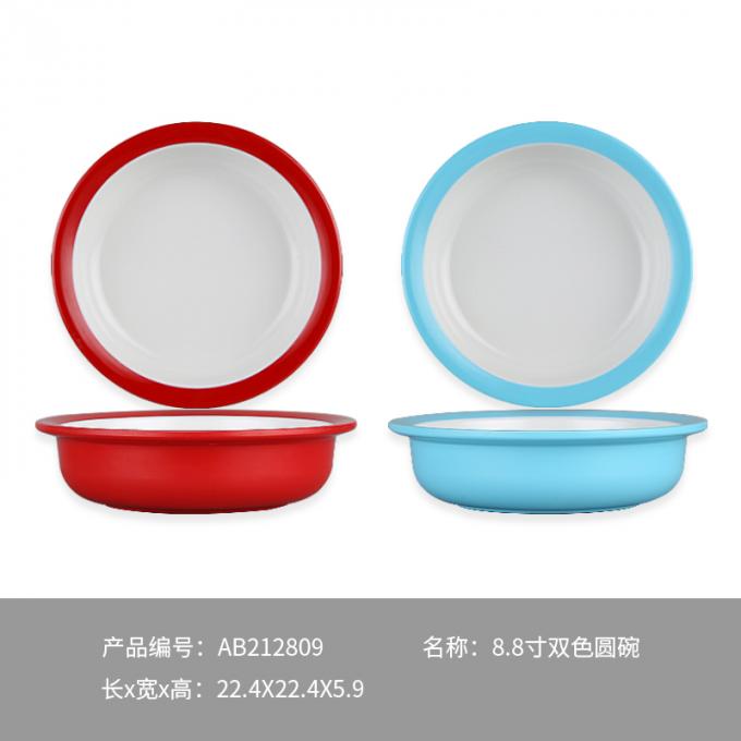 Double Color 100% Melamine Tableware In Restaurant / Canteen 2