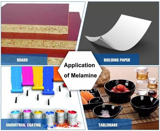 99.8% Melamine Powder For Melamine Tableware/Building Formwork/Textile Assistant 1