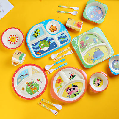 Good price Food Grade Melamine Bamboo Fiber Tableware As A Gift For Kids online