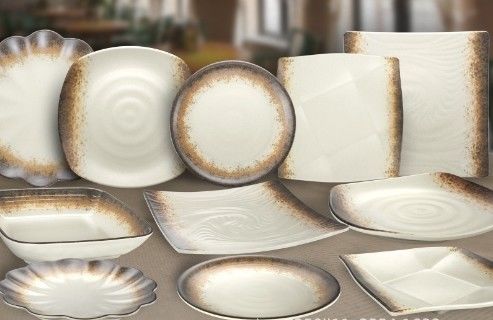 Good price Custom White Color Melamine Tablewares Plates Big Plastic Hotel Serving Plates. online