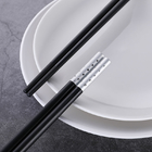Gypsophila Decoration Black Silver Alloy Chopsticks Durable Metal Chopsticks