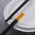 Gypsophila Decoration Black Silver Alloy Chopsticks Durable Metal Chopsticks