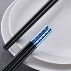 Reusable Personalized Black Plum Drill Alloy Chopsticks Plastic SGS Certification