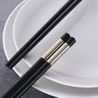 Fiberglass Silver Color Alloy Chopsticks Series Japanese Non Slip Family Use