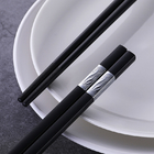 Square Head Silver Fiberglass Chopsticks Safe Dishwasher Japanese Non Slip