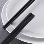 Slub Pattern Smooth Black Alloy Chopsticks Non Slip For Home Restaurant