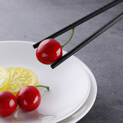 Good price Slub Pattern Smooth Black Alloy Chopsticks Non Slip For Home Restaurant online