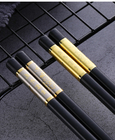Non Skid Dishwasher Safe Chinese Style Fiberglass Chopsticks With Golden Stamping