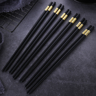 Non Skid Dishwasher Safe Chinese Style Fiberglass Chopsticks With Golden Stamping