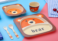 5pcs Cute Animal Design Children Melamine Dinnerware Sets