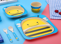 Animal Design Kids Gift Bamboo 5 Pcs Melamine Tableware Sets