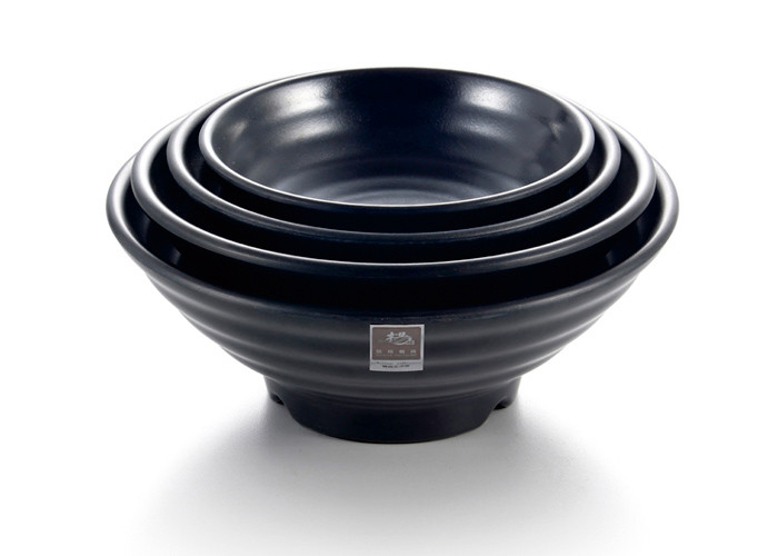 Custom Black Large Melamine Ramen Bowls / Melamine Noodle Bowl For Restaurants