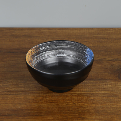 Good price 100% Melamine Round Side Black Rice Bowl Durable Safe online