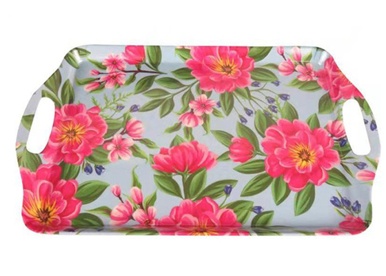 Good price Lightweight Tasteless 15 Inch Melamine Serving Tray For Home Bicoloured online