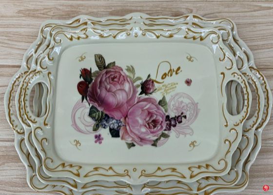Good price Food Grade Plastic 15 Inch Melamine Serving Tray With Handle online