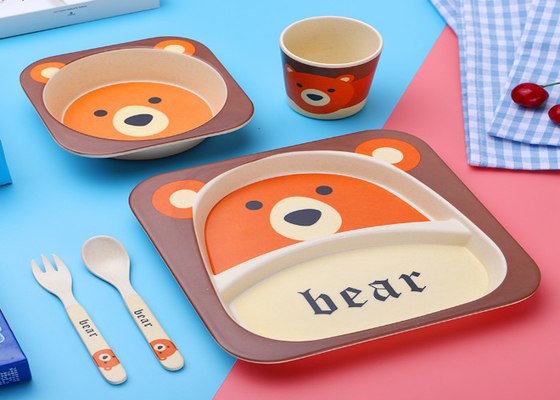 Good price 5pcs Cute Animal Design Children Melamine Dinnerware Sets online