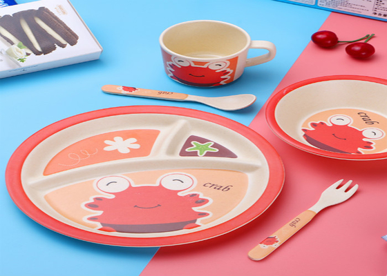 Good price Children Tableware Set Bamboo Fiber Kid Dinnerware Plate Set online