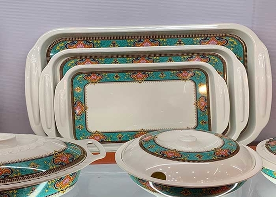 Good price Rectangular 100% Melamine Plastic Serving Tray With Handle online