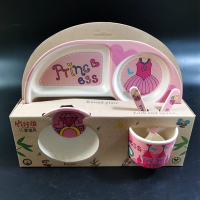 Good price OEM Durable Cartoon Melamine Tableware Sets With Divided Plate Cup Spoon online