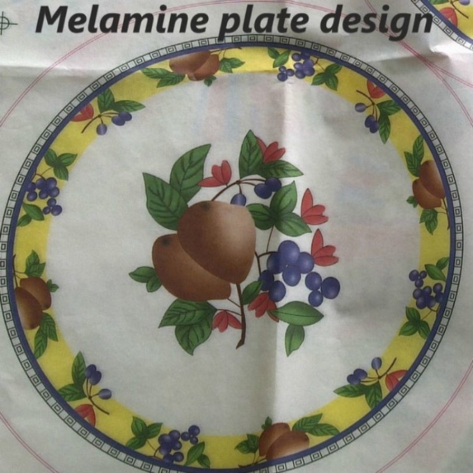 White Melamine Tableware Printing Decal Paper Customized Style 3